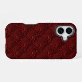 Wassertropfen auf Krimsonmetall iPhone 16 Hülle (Rückseite (Horizontal))