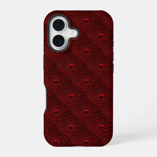 Wassertropfen auf Krimsonmetall iPhone 16 Hülle (Rückseite)