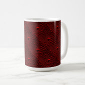Wassertropfen auf Krimsonmetall Kaffeetasse (VorderseiteRechts)
