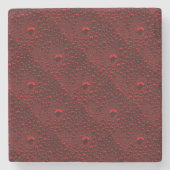 Wassertropfen auf Krimsonmetall Steinuntersetzer (Vorderseite)