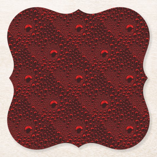 Wassertropfen auf Krimsonmetall Untersetzer (Vorderseite)