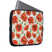 Wassertropfen auf niedlichen Mohnblumen Laptopschutzhülle (Vorne Rechts)