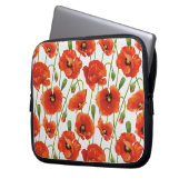 Wassertropfen auf niedlichen Mohnblumen Laptopschutzhülle (Vorderseite Links)