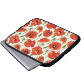 Wassertropfen auf niedlichen Mohnblumen Laptopschutzhülle (Vorne Knopf)