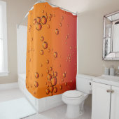 Wassertropfen auf orangefarbener Oberfläche Duschvorhang (Beispiel)