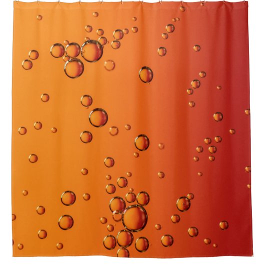 Wassertropfen auf orangefarbener Oberfläche Duschvorhang (Vorderseite)