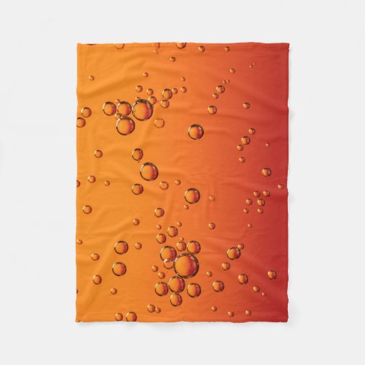 Wassertropfen auf orangefarbener Oberfläche Fleecedecke (Vorderseite)