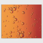 Wassertropfen auf orangefarbener Oberfläche Geschenkpapier (Flach)
