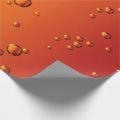 Wassertropfen auf orangefarbener Oberfläche Geschenkpapier (Ecke)