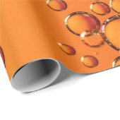 Wassertropfen auf orangefarbener Oberfläche Geschenkpapier (Rolleneckpunkt)