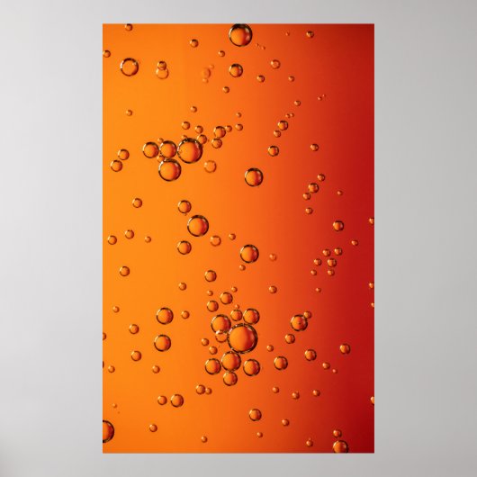 Wassertropfen auf orangefarbener Oberfläche Poster (Vorne)
