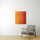 Wassertropfen auf orangefarbener Oberfläche Wandteppich (Beispiel)