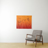 Wassertropfen auf orangefarbener Oberfläche Wandteppich (Beispiel (Horizontal))