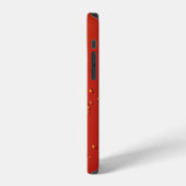Wassertropfen auf orangener Oberfläche iPhone Hülle (Linke Seite)