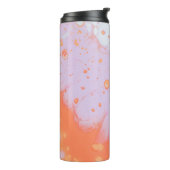 Wassertropfen auf roter Oberfläche Thermosbecher (Nach links gedreht)