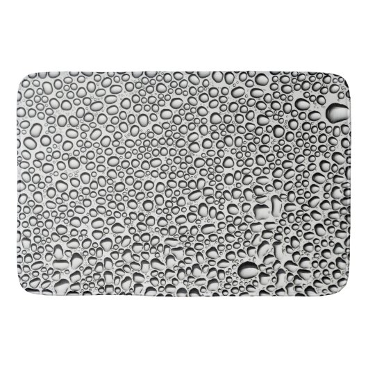 Wassertropfen auf weißem Hintergrund Bath Mat Badematte (Vorderseite)