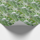 Wassertropfen aus grünem Verpackungspapier Geschenkpapier (Ecke)