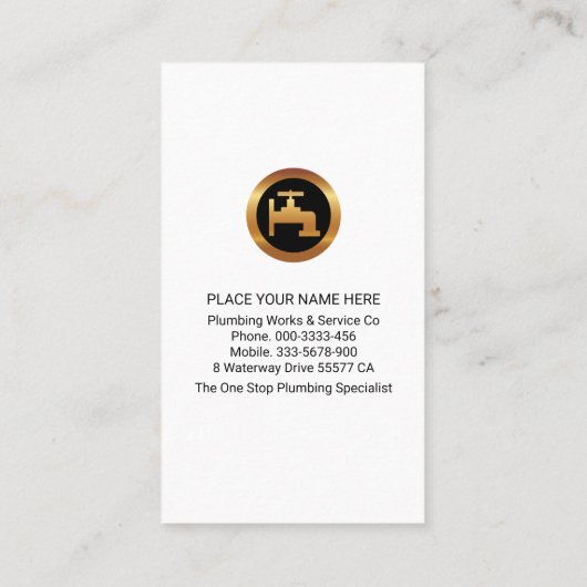 Wassertropfen aus undichten Stellen Visitenkarte (Rückseite)