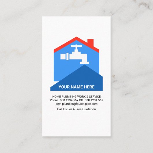 Wassertropfen Blauwellen Klempnerei Visitenkarte (Rückseite)