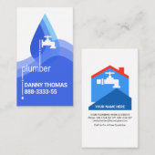 Wassertropfen Blauwellen Klempnerei Visitenkarte (Vorne/Hinten)