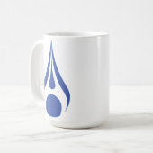 Wassertropfen-Design auf weißer Tasse (Vorderseite Links)
