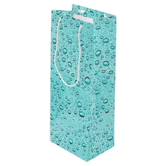 Wassertropfen Geschenktüte Für Weinflaschen (Vorderseite Schrägansicht)