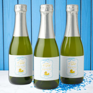 Wassertropfen Gingham Danke Trinketikett Schaumweinetikett