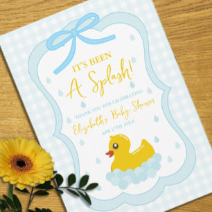 Wassertropfen Gingham-Junge-Baby-Party Danke