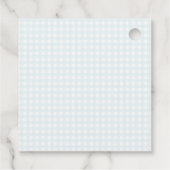 Wassertropfen Gingham-Junge-Baby-Party Danke Geschenkanhänger (Rückseite)
