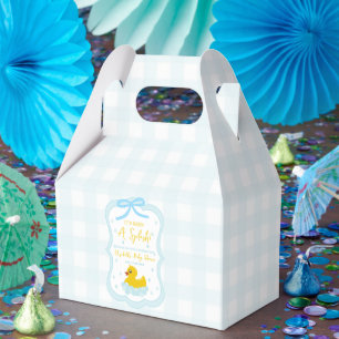 Wassertropfen Gingham-Junge-Baby-Party Danke Geschenkschachtel