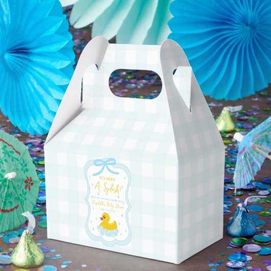Wassertropfen Gingham-Junge-Baby-Party Danke Geschenkschachtel (Party)