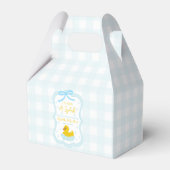 Wassertropfen Gingham-Junge-Baby-Party Danke Geschenkschachtel (Vorderseite)