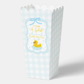 Wassertropfen Gingham-Junge-Baby-Party Danke Geschenkschachtel (Vorderseite)