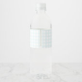 Wassertropfen Gingham-Junge-Baby-Party Wasserflaschenetikett (Rückseite)