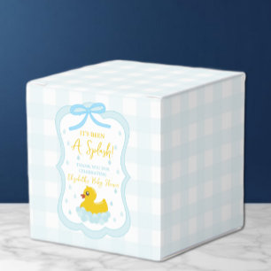 Wassertropfen Gingham-Junge Baby Shower Danke Geschenkschachtel