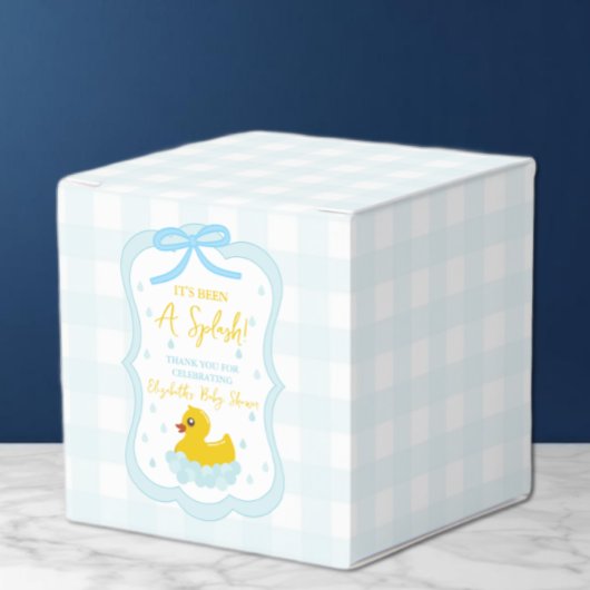 Wassertropfen Gingham-Junge Baby Shower Danke Geschenkschachtel