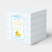 Wassertropfen Gingham-Junge Baby Shower Danke Geschenkschachtel (Vorderseite)