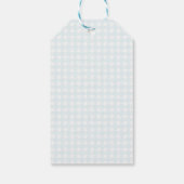 Wassertropfen Gingham-Junge Baby Shower Dankeschön Geschenkanhänger (Rückseite)