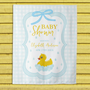 Wassertropfen Gingham-Junge Baby Shower Willkommen Wandteppich