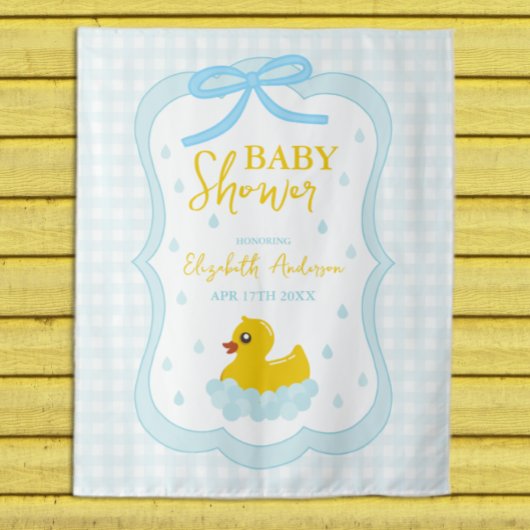 Wassertropfen Gingham-Junge Baby Shower Willkommen Wandteppich