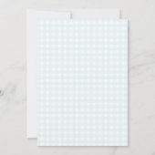 Wassertropfen Gingham-Junge Baby Sprinkle Einladung (Rückseite)