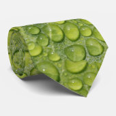 Wassertropfen Grüne Blatt Natur Muster Krawatte (Gerollt)