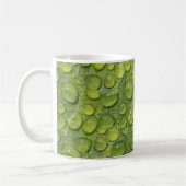 Wassertropfen Grünes Blatt Naturmuster Kaffeetasse (Links)