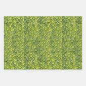 Wassertropfen Grünes Leaf Naturmuster Geschenkpapier Set (Vorderseite)
