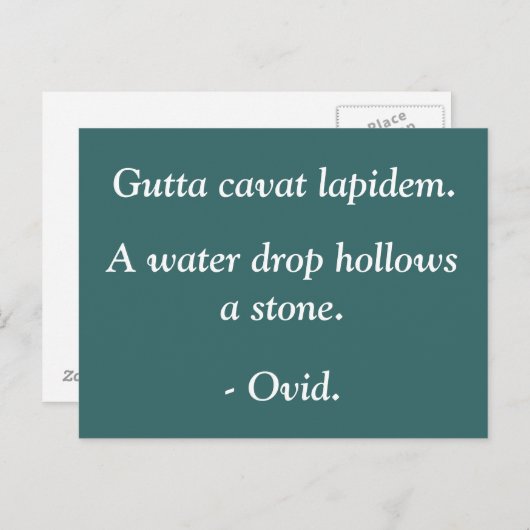 Wassertropfen holt einen Stein - Ovid Zitat Postkarte (Vorne/Hinten)