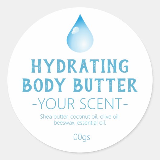Wassertropfen Hydratation Handgebläse Butter Runder Aufkleber (Vorderseite)