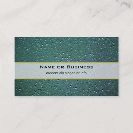 Wassertropfen im grünen Hintergrund Visitenkarte (Vorderseite)
