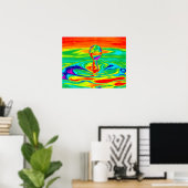 Wassertropfen in psychedelischen Farben Poster/Pri Poster (Heimbüro)