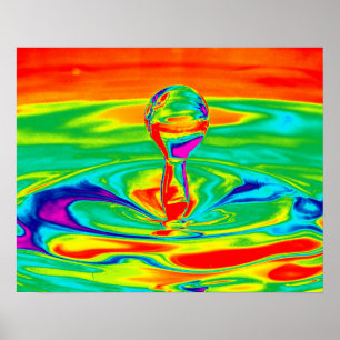 Wassertropfen in psychedelischen Farben Poster/Pri Poster