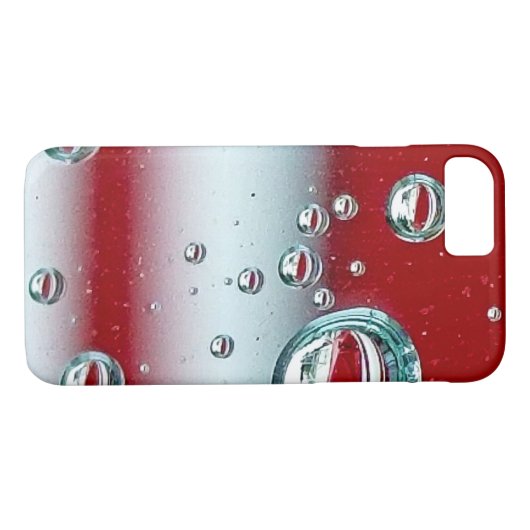 Wassertropfen in rot-weiß gestreift Case-Mate iPhone hülle (Rückseite (Horizontal))